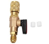 Low Loss HVAC Fittings, Brass Refrigeration Ball Valve Adapter for R410 G 1/4 G 5/16 45BAR Refrigerant Hoses for Air Conditioning Tools Equipment