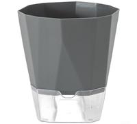 Low Maintenance Self Watering Made from Sturdy PP Material with Transparent Water Level View and Drainage Functionality (Large Dark Gray)