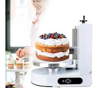 Low Noise Cake Decorating Machine, 4-12" Electric Cake Maker Machine, 60-320RPM Cake Icing Machine with LCD Speed Display, Stainless Steel Alisador de Pasteles, 200W(White)