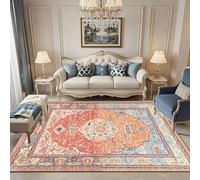 Low Pile Vintage Rugs for Living Room Orange 120x180cm,Classical Geometry Machine Washable for Kids Bedroom,Hall,Balcony