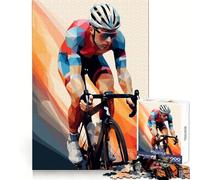 Low Poly Cyclist Jigsaw 1000 Pieces for Teenagers Brain Exercise DownTime Game Real Challenge Birthday Present (38x52cm)