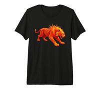 Low Poly Fiery Tiger Geometric Roaring Power Premium T-Shirt