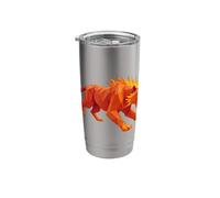 Low Poly Fiery Tiger Geometric Roaring Power Stainless Steel Insulated Tumbler