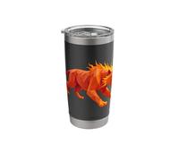 Low Poly Fiery Tiger Geometric Roaring Power Stainless Steel Insulated Tumbler