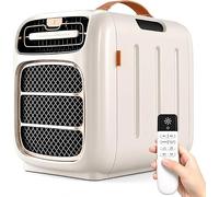 Low Power Camping AC Unit, Portable Camping Air Conditioner | 40dB Low Noise, 3-Speed Fan Adjust, 4-Mode Adjustable, Dual-Pipe Exhaust, No-Drain Design, for Tent