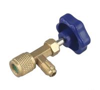Low-Pressure Ac Bottle Opener for R22 R134a R410a Systems - 1/4 SAE Brass and Stainless Steel Valve Having Leak-Proof Neoprene Seal Blue/Gold Finish(Blue)