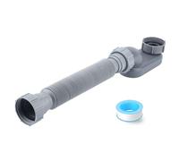 Low Profile 1 1/2 P Trap, Flexible Bathtub Shower Drain Pipe, Flat P Trap Freestanding Tub Drain for Bath