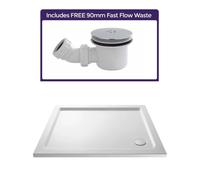 Low Profile 1200 x 800 Shower Tray Rectangle Walkin and Free Fast Flow Waste