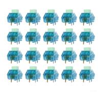 Low Profile 5-Pin Mechanical Keyboard Switches 20 Pack Gold Plated Oxidation Resistant Blue Tactile 1.8mm Travel 53gf Force Slim Design Gaming Office PC Compact Keyboard Upgrade