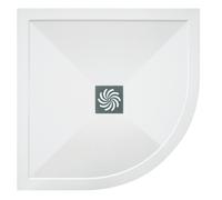 Low Profile 900mm White Stone Resin Quadrant Shower Tray with Waste - Harmony