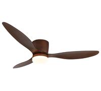 Low profile Ceiling fan with LED Dimmer Remote Armando Wood DC Ceiling Fan 52