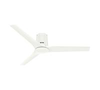 Low profile Ceiling fan with remote control Hunter Athens White 52-inch fan