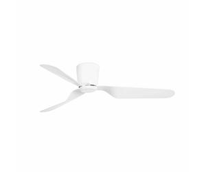 Low profile Ceiling fan with Remote Pemba White DC Fan Flush Mount Hugger Fan