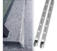 Low Profile Channel Drain for Outdoor Use, Narrow Mini Trench for Efficient Water Drainage in Patio, Yard, Deck with Adhesive Tape Installation