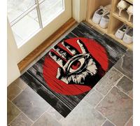 Low Profile Door Mat 80 x 120 cm - Washable Non Slip Eyes And Palms Doormat Indoor Outdoor Grunge Rock Style Absorbent Floor Mats Entrance Rug for Inside, Entry way, Front Door, Kitchen - Grey