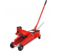 Low-Profile Hydraulic Floor Jack 3 Ton Red Car Trunk Lifting Wind Up Garage