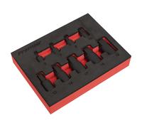 Low Profile Impact Hex Socket Bit Set 1/4" & 3/8" Sq Drive 9pc - Metric - Sealey
