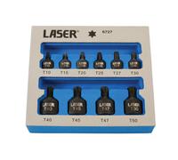 Low Profile Impact Star Socket Bit Set 1/4"D, 3/8"D 9pc - Laser 6727 New