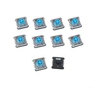 Low Profile Linear Switches 10 Pack Silent Mechanical Keys for Gaming Keyboards - Pre-lubed Smooth Feel 50g Actuation 15x15mm(Blue)