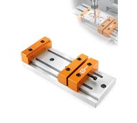 Low Profile Mini Vise Clamp for CNC Router Machine, Heavy Duty Aluminum Precision Machined Edge Clamping Fixture Set, Space-Saving CNC Vise Worktable for Wood Metal Plastic