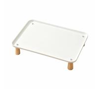 Low-Profile Raised Bowl Stand, White, Large
