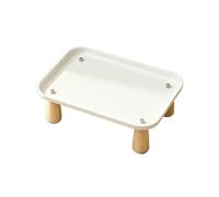 Low-Profile Raised Bowl Stand, White, Small