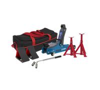 Sealey 1020LEBBAGCOMBO 2tonne Low Entry Short Chassis Trolley Jack Blue Set