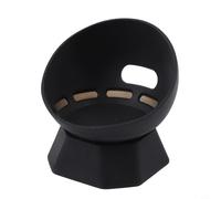 Low profile silicone base speaker stand for Echo Dot 4/5 offering a stable non slip platform to secure the device from tipping and sliding while fitting neatly on shelves and desks (black)
