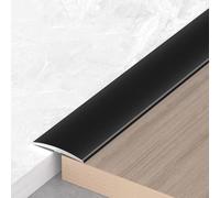 Low-Profile Threshold Ramps for Robot Vacuum, 3 Pieces Metal Floor Transition Strip Trim for Bridging Gaps, Tile to Planks Door Sill Protector(Black)