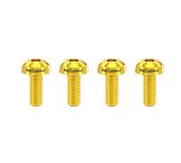 Low Profile Titanium Bolts for Bike Water Bottle Cages, M5X12 (Gold, 4-Pack)