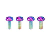 Low Profile Titanium Bolts for Bike Water Bottle Cages, M5X12 (Oil Slick, 4-Pack)