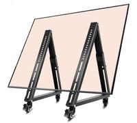 Low-Profile TV Cart with Wheels for 32-55 Inch TVs - Floor-Standing Trolley Mount with Adjustable Height & Sturdy Rolling LCD Stand Perfect for Home or Office Use