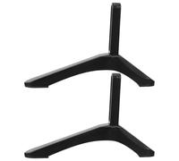 Low Profile TV Stand Black Metal Base Short Design for Flat Screens Monitor Riser Ideal for Living Room Office & Bedroom Set of 2