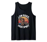 Low Rider High Spirit Dachshund Retro Sunset Tank Top