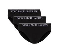 Polo Ralph Lauren Men's Low-Rise Briefs 3-Pack Black Logo Waistband Size L