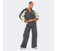 Low Rise Contrast Panel Track Pants In Navy Shell, Women's Size UK 16