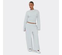 Low Rise Elasticated Waist Balloon Leg Joggers In Light Grey Marl, Women's Size UK 6