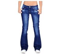 Low Rise Jeans Y2K Flared Jeans for Women Casul Bootcut Denim Trousers Skinny Fit Comfort Stretch Bell Bottom Fashion Streetwear Vintage Cargo Jeans Classic Boot Cut Denim Pants