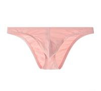 Low Rise Mens Pouch Briefs, Cotton and Spandex Blend for Ultimate Comfort (XL Pink)