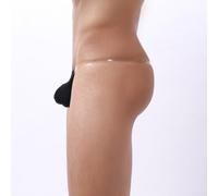 Low Rise Mens Thongs See Through Briefs Underpants with Pouch for Comfortable Fit (M Black)