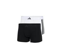 Low Rise Trunk (2PK) - Active Flex Cotton 3 Stripes - Comfortable Underwear, 011 Black/White, XXL