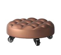 Low Roller Seat - PU Leather Fitness Stool, Robust Rolling Stool for Home & Salon Use, Comfortable Footrest & Versatile Low Chair