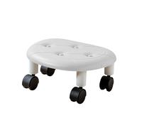 Low Roller Seating PU Plastic Structure Movable Universal Wheels Stool for Living Room Baby Room Timeless Fashion Design Convenient Mobility Space Saving Compact Plastic (Blue) (White)