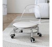 Low Rolling Stool with Back Support, 360 Degree Rotating Wheels for Home, Office, and Fitness Use