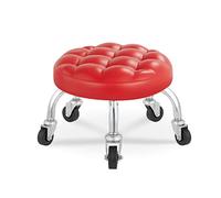 Low Rolling Stool with Swivel Caster Wheels, Mobile Mechanical Seat for Home Office, Fitness, or Garage Use