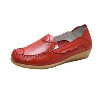 Low Shoes Women's Soft Soled Shoes Fashionable One Head Mom Shoes Women's Slippers Elegant, red, 4 UK