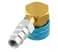 Low Side Quick Coupler Adapter For R1234yf To R134a Systems, Aluminium Alloy Car Air Conditioning Fitting Tool With Gold And Silver Color Scheme, Compact Design For Easy Storage In Workshop Kits