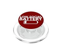 Low Social Battery Funny Introvert Quote Minimal Design PopSockets PopGrip for MagSafe