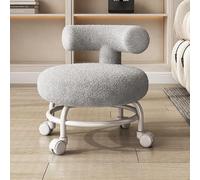 Low Stool Roller Seat with Swivel Wheels, Small on Wheels,Rolling Seats with Cushion Backrest for Office Fitness Foot Stool