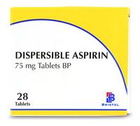 Low Strength Aspirin 75mg Dispersible 28 Pack